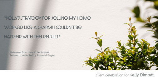 Testimonial for real estate agent Kelly Dimbat with Lamacchia Realty, Inc. in Woburn, MA: "Kelly's strategy for selling my home worked like a charm! I couldn't be happier with the results."